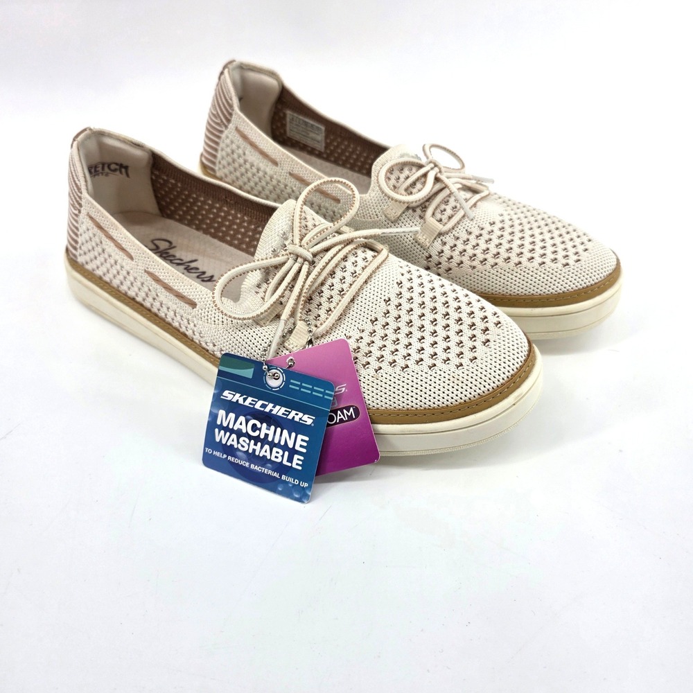Skechers On-the-GO Ideal Dreamer Off White Boat Shoes  Womens 8 NEW Casual